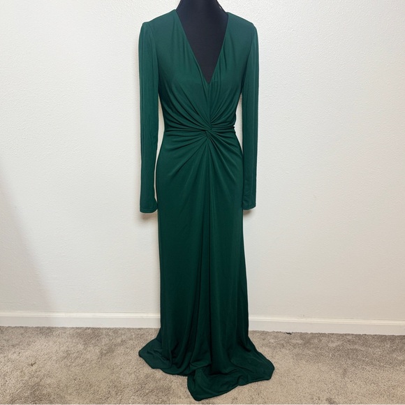 Lauren Ralph Lauren Green Twist Front Evening Gown Size 4 MSRP $245 - Picture 2 of 5